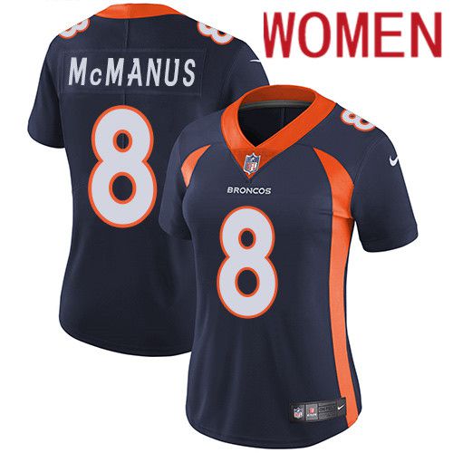 Women Denver Broncos 8 Brandon McManus Navy Blue Nike Vapor Limited NFL Jersey